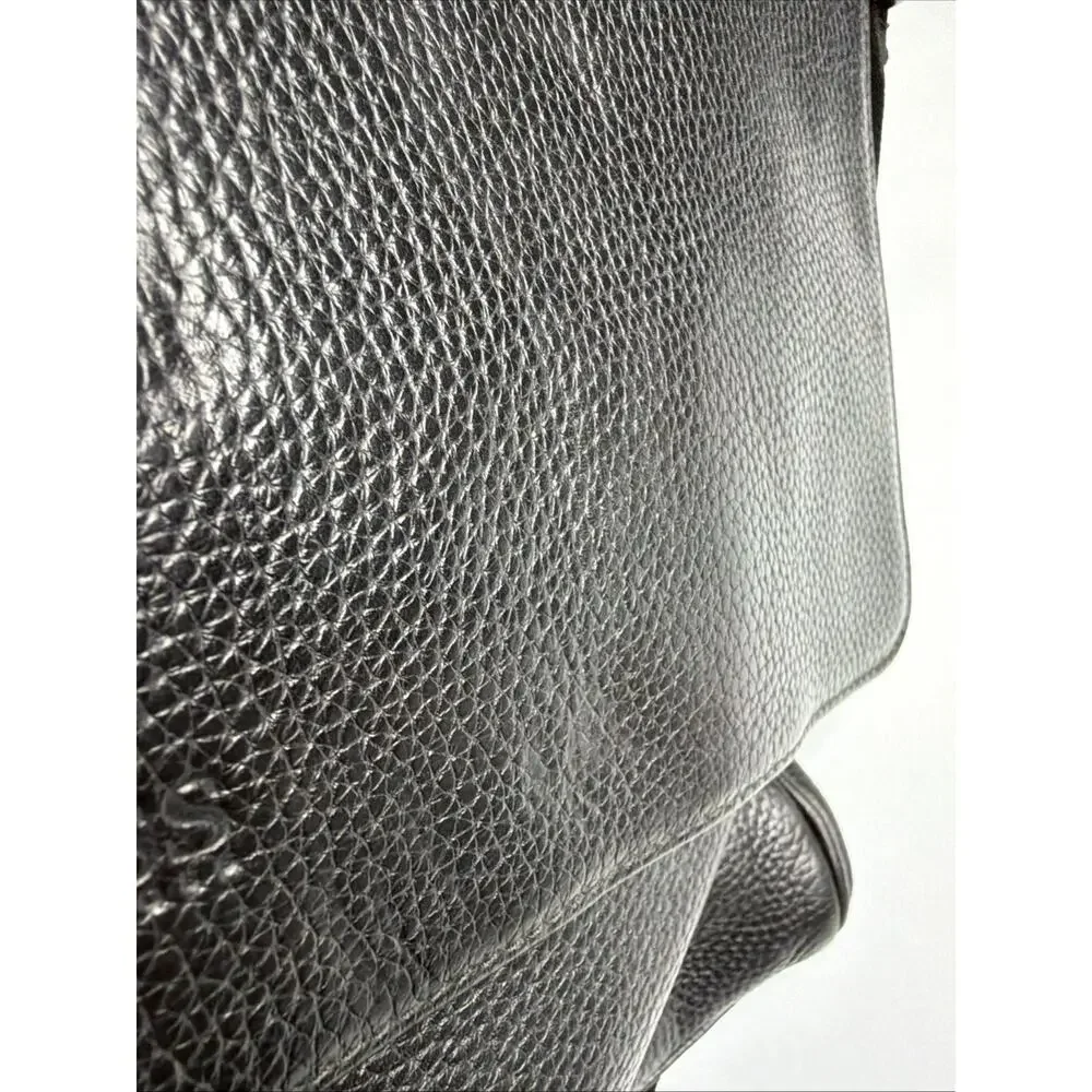 Hugo Boss Genuine Black Leather Laptop Messenger Bag Luxury Work Crossbody Satch
